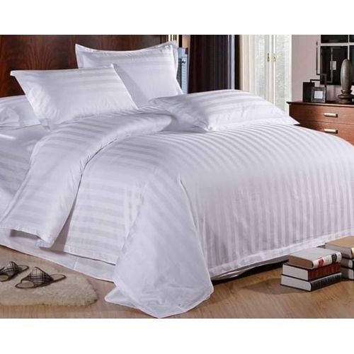 white-cotton-four-piece-stripped-duvet-cover-sets