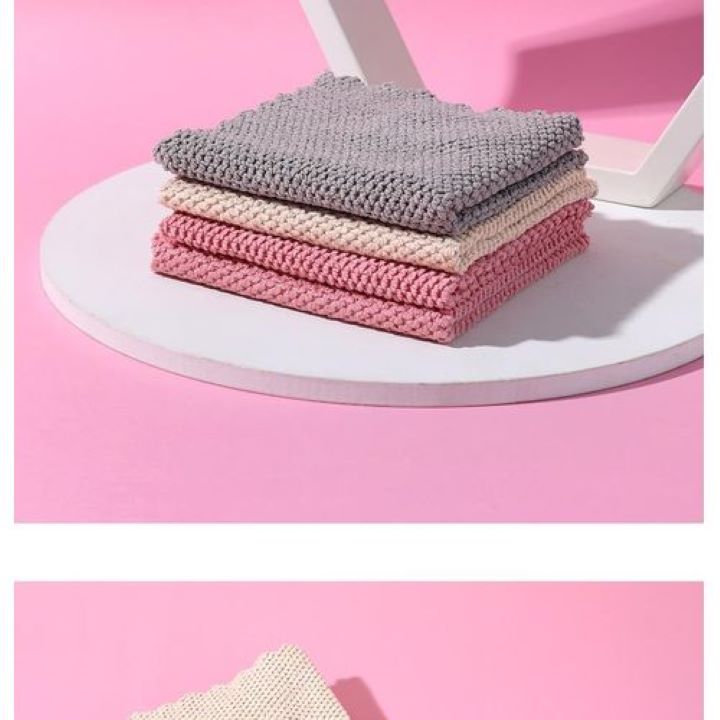 miniso-dishcloth-4pcsroll-kitchen-towel-hand-towel-25x25cm