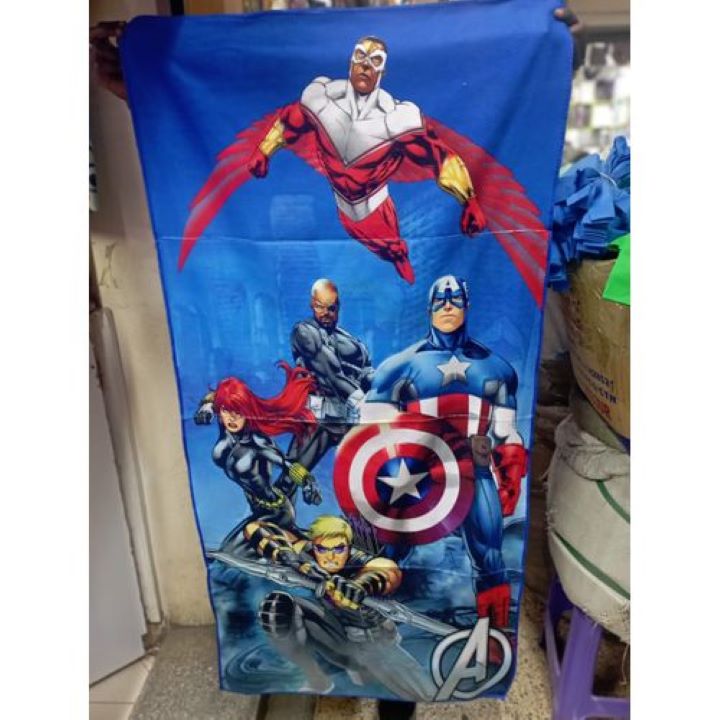 fashion-marvel-heroes-kids-cartoon-bath-towel