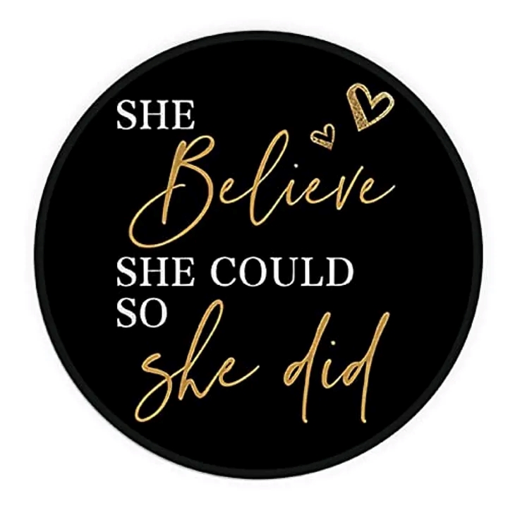 she-believe-she-could-so-she-did-waterproof-small-round-mouse-pad-black