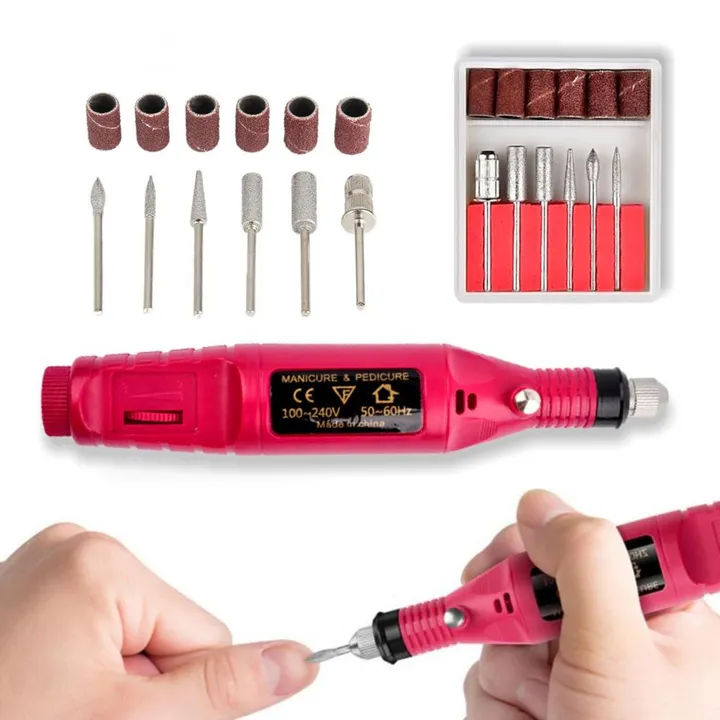 nail-manicure-usb-mini-electric-grinding-variable-speed-rotary-tool-kit-drill-bit-engraving-pen-for-milling-and-polishing-tools-black-usb-charging-6-bits