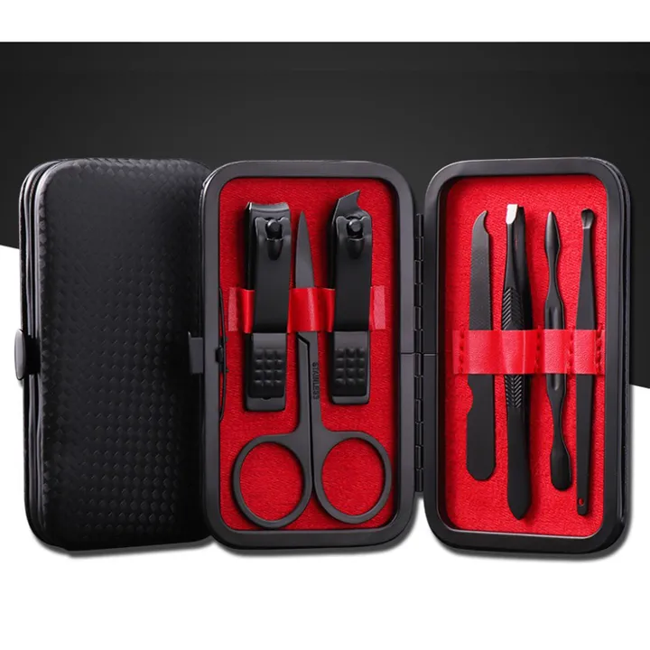 7pcs-nail-clippers-manicure-cutters-pliers-pedicure-set-stainless-steel-nail-kit-scissors-nail-clipper-manicure-set-red